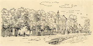 13227 Gezicht op de voorgevels van het huis Overdorp en het gemeentehuis aan de Rijksstraatweg te Baambrugge (gemeente ...